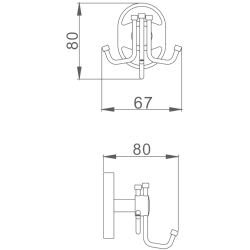 Крючок тройной, хром HB1905-3