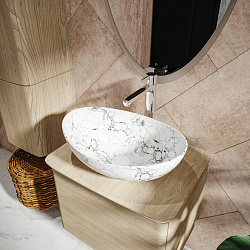 Corpa Nera Rossini/Россини  60 раковина накладная, белый мрамор