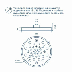 Верхний душ Pragma Olako, матовый черный, OLK2.BBLT.024