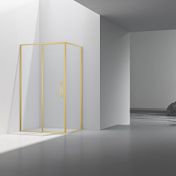 Душевой уголок Slim 8mm VSR-4SLP9012CLG, 1200*900, брашированное золото, стекло прозрачное, , шт