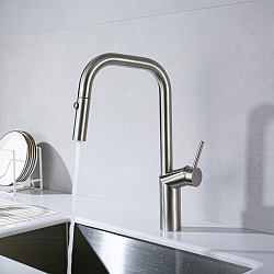 Смеситель для кухни Vincea VKF-107BN, брашированный никель, , шт