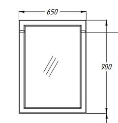 Зеркало Opadiris Омега 65, цвет слоновая кость