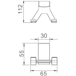 Крючок двойной, хром HB8805-2