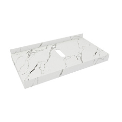 Corpa Nera Grossi/Гросси столешница 90 под раковину керамогранит, белый мрамор