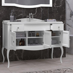 Тумба Opadiris Лаура 120, цвет белый без патины (под раковину Florentina Лаура 120)