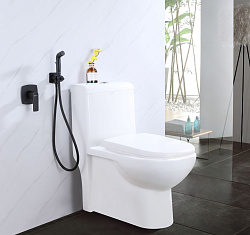 Встраиваемый смеситель с гигиеническим душем, латунь/чёрный LM7219BL