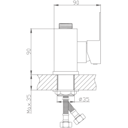 Смеситель однорычажный для кухни без излива, нержавеющая сталь HB73802