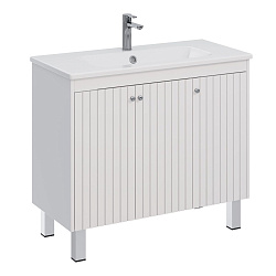 Тумба Lemark ROMANCE 100 см под 1 раковину, подвесная/напольная, 3-х дверная, цвет корпуса, фасада: