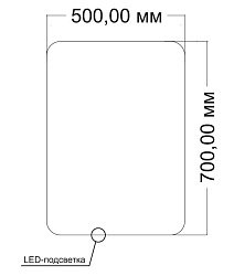 Зеркало LED VLM-3BE5008 500х800 c сенсорным выключателем и диммером, , шт