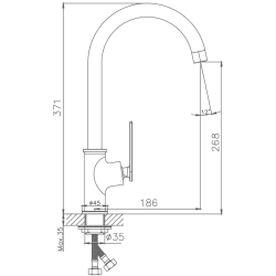 Смеситель для кухни, латунь, хром HB70589