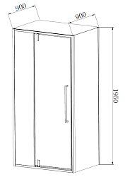 Душевой уголок Slim-N VSR-4SNP9010CLB, 1000*900, черный, стекло прозрачное, , шт