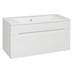 Тумба /1 ящ/подвесная/белый/раковина Прима (100см) Olivia/AQUA DE MARCO