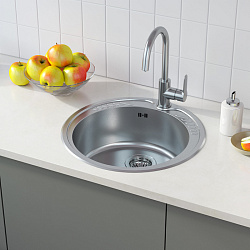 Мойка с сифоном арт. S11UPS0i84, нерж. cталь, шелк, D490, Suno S, IDDIS, SUN49S0i77S