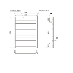 Полотенцесушитель водяной Point Меркурий PN83156 П6 500x600, хром