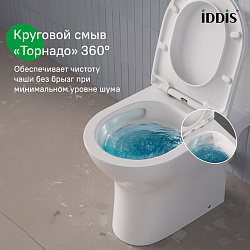 Унитаз-компакт безободковый с системой смыва Торнадо, Zodiac, IDDIS, ZODRDSEi24