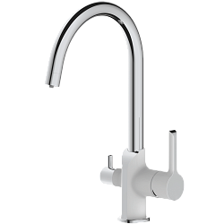 Смеситель для кухни с подключением фильтра, латунь, белый/хром HB76805-8