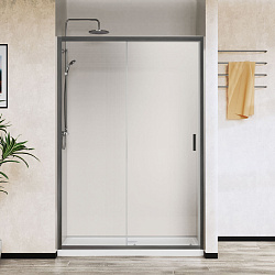 Душевая дверь City VDS-5CT140CLGM, 1400, вороненая сталь, стекло прозрачное, , шт