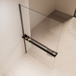 Душевая перегородка Walk-In VSW-1HR110CLGM, 1100*2000, вороненая сталь, стекло прозрачное, , шт