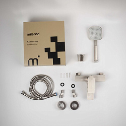 Смеситель для ванны, сатин, Maze, Milardo, MAZBN00M02