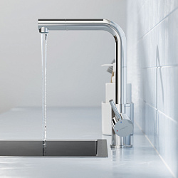 Смеситель для кухни с выдвижным изливом Pragma Esdel, хром, ESD7.C1LP.016