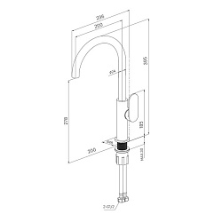 Смеситель для кухни, глянцевый хром, Meal, Milardo, M01SBJHM05