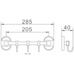 Крючок тройной, хром HB1915-3