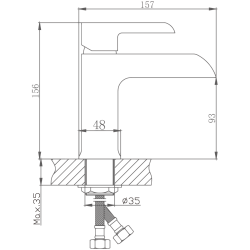 Смеситель для раковины, латунь, черный/хром HB10805-7