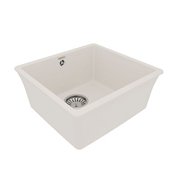 SINARA 440-U Мойка кухонная из кварцгранита цвет: жасмин  комплектация: крепеж, сливная арматура с п