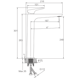 Смеситель для раковины черный HB11726-7