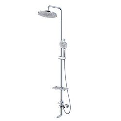 Душевая система с тропическим душем и поворотным изливом, хром