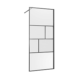 Душевая перегородка Walk-In VSW-1HC900CFGM, 900*2000, вороненая сталь, стекло прозрачное/рифленое, ,