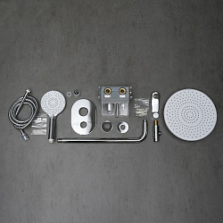 ORTUS Встраиваемый смеситель с верхним душем Ø25 см, без излива, латунь/хром, LM11329C