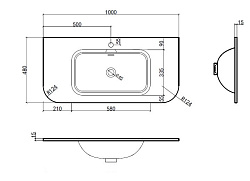 Раковина Alto VCB-4A100MW, Corian, цвет белый матовый, , шт