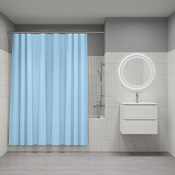 Штора для ванной, 200x180 см, PE, голубой, IDDIS, P07PE18i11