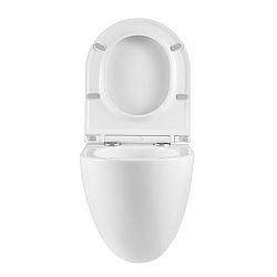 GLAZER Унитаз подвесной, безободковый с сиденьем микролифт,смыв вихревой Торнадо 3.0, белый