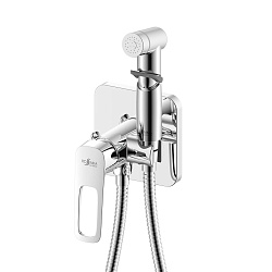 Встраиваемый смеситель с гигиеническим душем, латунь/хром, RS46-51