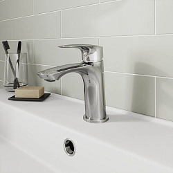 Смеситель для умывальника, глянцевый хром, Rora, Milardo, RORSB00M01
