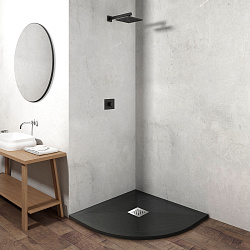Поддон для душа из искусственного камня  VST-4SQ9090A, 900*900*25, антрацит, , шт