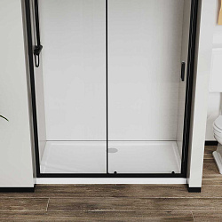 Душевая дверь City VDS-5CT130CLB, 1300, черный, стекло прозрачное, , шт