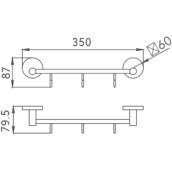 Крючок тройной, хром HB9015-3
