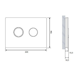 Вывод Кнопка: ACCENTO CIRCLE, пневматическая, хром глянцевый, Сорт1 (для АКВА50)