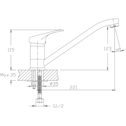 Смеситель для кухни, латунь, хром HB4813