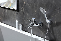 Смеситель для ванны с коротким изливом, поворотный переключатель, латунь/хром LM3254C