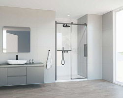 Душевая дверь Como Soft VDS-1CS130CLGM, 1300, вороненая сталь, стекло прозрачное, , шт