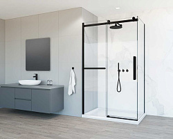 Душевой уголок Como Soft VSR-1CS9011CLB, 1100*900, черный, стекло прозрачное, , шт