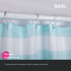 ВЫВОД Штора для ванной, 200x180 см, Полиэстер, IDDIS, BR01P18i11