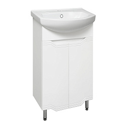 Тумба /2 двери/белый/раковина Элеганс(50см) Viktoria/AQUA DE MARCO