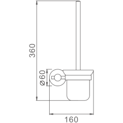 Ёршик туалетный настенный, нержавеющая сталь HB8310