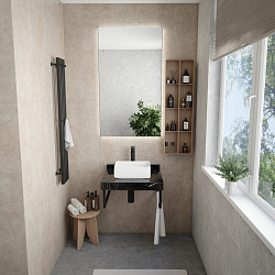 Corpa Nera Grossi/Гросси столешница 60 под раковину керамогранит, черный мрамор