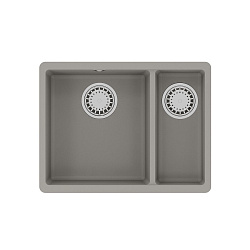 SINARA 550.2-U Мойка кухонная из кварцгранита цвет: грей комплектация: крепеж, сливная арматура с пе